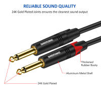 DREMAKE-Cable de derivación tipo Y de 6,35mm, 1/8 "TS macho a 2X 6,35mm1/4 TS macho, Mono estéreo, para mezclador de altavoces DVD Amlifer y mucho más - details 0