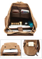 Mochila vintage de lona para ordenador portátil para hombre y mujer, morral escolar antirrobo a la moda, morral escolar para viaje - details 19