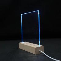 Base LED RGB multicolor con alimentación por USB, soporte rectangular de madera acrílica de 15 cm para luces nocturnas de resina de vidrio 3D - details 3