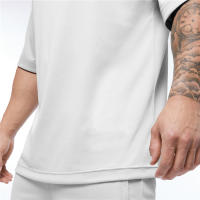 Mens Loose Oversized Short Sleeve T-shirt Mesh Dropped Shoulder Sportswear Fitness T Shirt Summer Gym Clothing Bodybuilding Tees - details 14