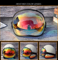 Universal adecuado casco de motocicleta protector de burbuja visera lente casco gafas lente multicolor retro cara completa media máscara gafas - details 14