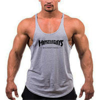 Mens Bodybuilding Tank top Gyms Workout Fitness Cotton Sleeveless shirt Fitness clothing Stringer Singlet male Casual Vest - details 4