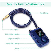 Candado de seguridad antirrobo para bicicleta, alarma de Control remoto inalámbrico, 4 dígitos - details 6