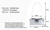 Bolso de mano de diseño de lujo para mujer, bolsa de hombro de marca con axila láser, plata, elegante, Asa superior, bolso de compras - details 1