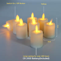 2x 4x 6x 7 cm Vela LED sin llama Tealight CR2450 Votivos con pilas para centros de mesa, linterna, decoración navideña, lámpara cálida Luz de ambiente portátil - details 4