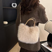 Bolso de mano de piel sintética para mujer, bolso de hombro cruzado suave, diseño de lujo, de felpa, de invierno - details 20