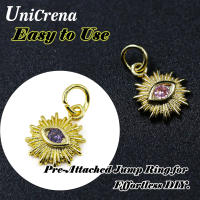 Encantos de Ojo Malévolo de Girasol UniCrena Joyería Hecha a Mano con Zircon Plateado - details 2
