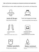 1 nueva mochila con boca enrollable, mochila de expansión de gran capacidad, mochila para estudiantes, bolsa de viaje corta con cubierta enrollable, bolsa para ordenador portátil - details 4