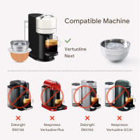 Cápsula reutilizable de acero inoxidable para Nespresso Vertuo Next, filtro de café rellenable, Compatible con cápsula Original - details 1