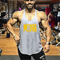 Gym Fashion Vest Men Casual Cotton Tank Top Sleeveless Breathable Muscle Shirt Bodybuilding Fitness Workout Sports Singlets - details 12