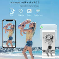 Mini impresora portátil inalámbrica para teléfono móvil IOS y Android, impresión sin tinta, BT, foto térmica, regalo, notas de estudio, etiqueta de recibo - details 3