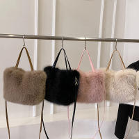 Bolso de mano de piel sintética para mujer, bolso de hombro cruzado suave, diseño de lujo, de felpa, de invierno - details 21