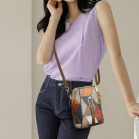 Bolso de Mujer de Cuero PU Bolso de Hombro de Múltiples Cremalleras Bolso Pequeño para Móvil de Piel de Vaca Suave Bolso Cruzado con Color Tejido - details 3