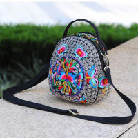 Mochila bordada con flores para mujer, bolsa de hombro de viaje, regalo Floral, Bohemia - details 15