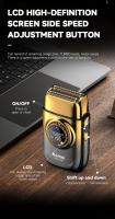 Kemei-Afeitadora recíproca profesional Turbo, maquinilla de afeitar eléctrica de alta velocidad, TYPE-C USB, regalos para hombres, afeitadora de cabeza calva - details 4