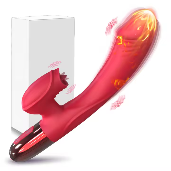 Vibrador del clítoris para lamer la lengua para mujer, consolador femenino, estimulador del clítoris del punto G, masturbador de vibración, juguete sexual que se puede calentar - 1