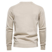 Suéteres AIOPESON Argyle Básicos para Hombres de Color Sólido con Cuello Redondo Manga Larga Tejidos de Pullover de Moda Invernal Nuevos Suéteres Cálidos para Hombres Material Exterior 95% Algodón 5% Lycra Hecho en China - details 3