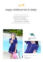 Traje de Baño de Estilo Deportivo para Niñas Manga Corta, Secado Rápido, Perfecto para Entrenamiento de Natación en Primaria - details 1