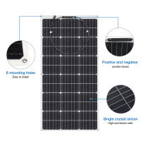 XINPUGUANG Kit de Panel Solar Monocristalino 200W Módulo Solar 24V 12V con Controlador de Carga Solar 20A y Cable Solar - details 3