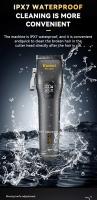 Kemei-cortadora de pelo profesional lavable, maquinilla eléctrica recargable para cortar el pelo de barbero, cortador impermeable IPX7 - details 4