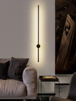 Lámpara LED de pared para decoración del hogar, candelabro moderno de pared largo, accesorio de luz con rotación de 350 ° para dormitorio, sala de estar, sofá de fondo - details 0
