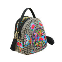 Mochila bordada con flores para mujer, bolsa de hombro de viaje, regalo Floral, Bohemia - details 20