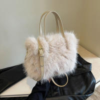 Bolso de mano de piel sintética para mujer, bolso de hombro cruzado suave, diseño de lujo, de felpa, de invierno - details 1