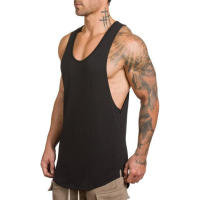Muscleguys Cotton Gym Clothing Fitness Mens Stringer Tank Top Bodybuilding Sleeveless Shirt Muscle Vest Workout Singlets Tanktop - details 3