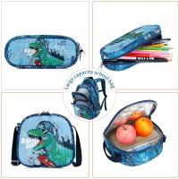Conjunto de 3 mochilas escolares con dibujos de dinosaurios para niños y adolescentes, lonchera con estuche para lápices, Set de 3 unidades - details 6
