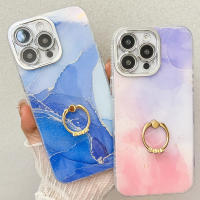Funda con soporte de anillo para Apple iPhone 16 15 14 Pro Max, de mármol de alta calidad, IMD, PC, a prueba de golpes. - details 3