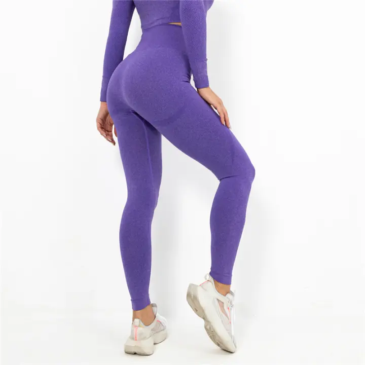 Hamidou-mallas deportivas sin costuras con Control de barriga, Leggings de cintura ancha para entrenamiento y Yoga - 1