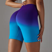 Nessaj-pantalones cortos de yoga sin costuras, shorts deportivos ajustados de cintura alta, elásticos, levantamiento de glúteos, para gimnasio, correr y entrenamiento - details 15