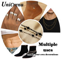 Cadena de Cuentas de Cristal Negro UniCrena 5mm para Joyería Gótica Cadena de Collar para Choker DIY Hipoalergénico - details 2