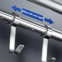 Toallero de acero inoxidable plegable, estante de toalla de baño sin perforaciones con ganchos para el hogar, cocina, suministros de baño, soporte de almacenamiento, 1 unidad - details 3