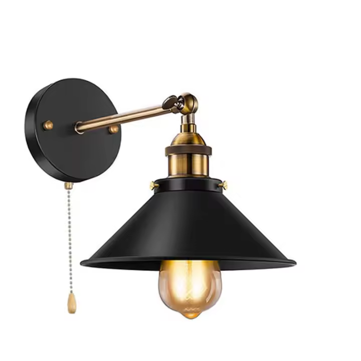 Lámpara de pared vintage con interruptor de enchufe, decoración industrial para loft, aplique de luz para restaurantes, baño, comedor, iluminación interior - 1
