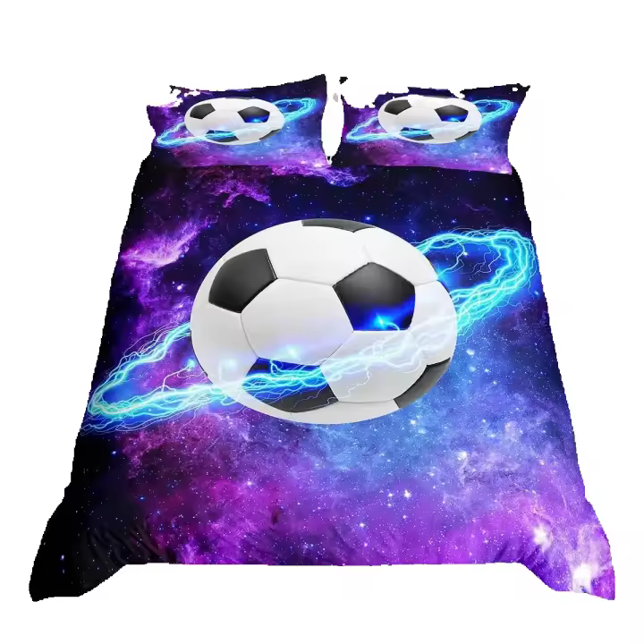 Juego de Cubierta de Edredón de Fútbol Dibujado a Mano Material de Poliéster - 1