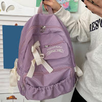 Mochila escolar con lazo para mujer y niña, morral bonito con personalidad, estilo universitario - details 7