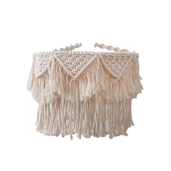 Pantalla de Lámpara de Macramé Pantalla de  Tejida a Mano para Boda Guardería Hogar - 1