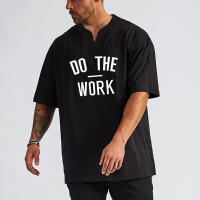 Men Casual Cotton Short Sleeve Loose T-shirt Bodybuilding Shirt Loose High Quality T Shirt Gym Fitness Tops Hip Hop Streetwear - details 4