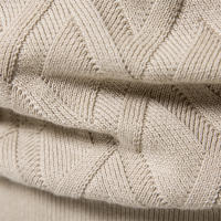 Suéteres AIOPESON Argyle Básicos para Hombres de Color Sólido con Cuello Redondo Manga Larga Tejidos de Pullover de Moda Invernal Nuevos Suéteres Cálidos para Hombres Material Exterior 95% Algodón 5% Lycra Hecho en China - details 11