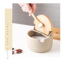 Tarro de Cerámica Japonesa para Especias, Tarro de Bambú para Especias con Tapa y Cuchara, Cocina, Caja para Almacenar Azúcar, Sal y Especias, Recipientes de Cocina para el Hogar, Tarro para Almacenar Especias - details 10