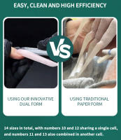 Nailpop-molde de uñas de doble forma, cobertura completa, transparente, 14 tamaños con marcado numérico, múltiples formas para efecto de manicura francesa - details 2