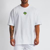 Vegetable Broccoli Design Gym Clothing Mesh Fitness Oversized T Shirt Mens Outdoor Hip Hop Streetwear Loose Half Sleeve T-shirt - details 5