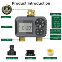 Temporizador de agua de riego automático, pantalla LCD, 2 salidas, dispositivo de riego de jardín, controlador de riego, temporizador de aspersor de rosca de 3/4 pulgadas - details 0
