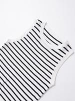 2025 Top sin mangas de punto a rayas con cuello redondo para mujer, Top corto informal de verano, ropa de mujer - details 2