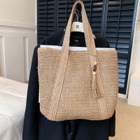 Bolso de paja tejido a mano para mujer, bolsa de hombro de gran capacidad con colgante para axila, Asa superior, Verano - details 16
