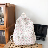 Mochilas de estilo Preppy para mujer, bandoleras impermeables de nailon para estudiantes, a la moda, con estampado Floral - details 1