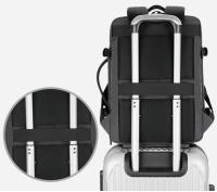 Mochila de viaje clásica para hombre, morral de negocios expandible con USB, bolsa de gran capacidad para ordenador portátil, impermeable, a la moda - details 22