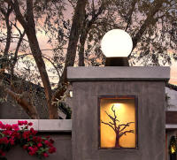 Lámpara de poste para exteriores, luces de cubierta de sombra de globo negro, Anti UV, luz de pilar de valla para patio, porche, muelle, iluminación de linterna Exterior - details 6