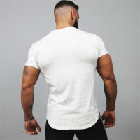 Gym Sport T Shirt Summer Brearhable Absorb Sweat Cotton Shirt Men Workout Fitness Tops Man Casual Fashion Short Sleeve Print Top - details 13